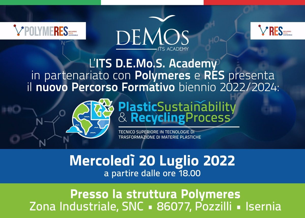 RES IN COLLABORAZIONE CON DEMOS ITS ACADEMY PER L’OPEN DAY DEL PERCORSO FORMATIVO IN TECNOLOGIE DI TRASFORMAZIONE DELLA PLASTICA